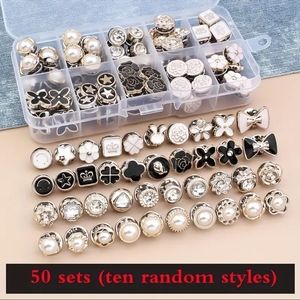 50 Sets Boxed Anti-glare Brooch Dress Neckline Pin Clothes Fixed Buckles Women